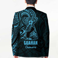 Blue Guam Latte Stone Tribal Tattoo Blazer Hafa Adai Six 7 One - Polynesian Pride