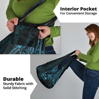 Blue Guam Latte Stone Tribal Tattoo Grocery Bag Hafa Adai Six 7 One