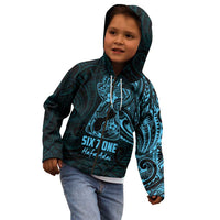 Blue Guam Latte Stone Tribal Tattoo Kid Hoodie Hafa Adai Six 7 One