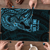 Blue Guam Latte Stone Tribal Tattoo Puzzle Hafa Adai Six 7 One - Polynesian Pride