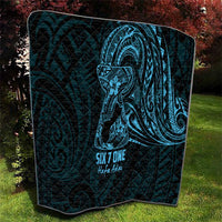 Blue Guam Latte Stone Tribal Tattoo Quilt Hafa Adai Six 7 One LT9 - Polynesian Pride