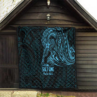 Blue Guam Latte Stone Tribal Tattoo Quilt Hafa Adai Six 7 One LT9 - Polynesian Pride