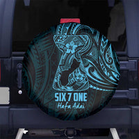 Blue Guam Latte Stone Tribal Tattoo Spare Tire Cover Hafa Adai Six 7 One LT9 No hole Blue - Polynesian Pride