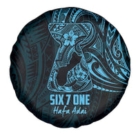 Blue Guam Latte Stone Tribal Tattoo Spare Tire Cover Hafa Adai Six 7 One LT9 - Polynesian Pride