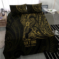 Gold Guam Latte Stone Tribal Tattoo Bedding Set Hafa Adai Six 7 One