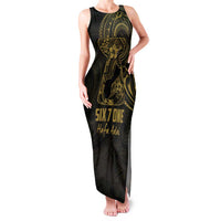 Gold Guam Latte Stone Tribal Tattoo Family Matching Tank Maxi Dress and Hawaiian Shirt Hafa Adai Six 7 One