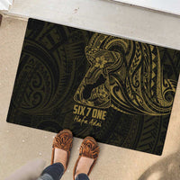 Gold Guam Latte Stone Tribal Tattoo Rubber Doormat Hafa Adai Six 7 One