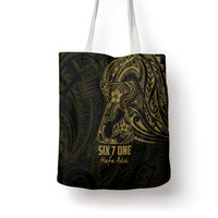 Gold Guam Latte Stone Tribal Tattoo Tote Bag Hafa Adai Six 7 One - Polynesian Pride