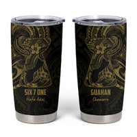 Gold Guam Latte Stone Tribal Tattoo Tumbler Cup Hafa Adai Six 7 One