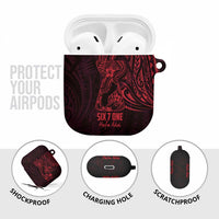 Oxblood Guam Latte Stone Tribal Tattoo AirPods Case Hafa Adai Six 7 One - Polynesian Pride