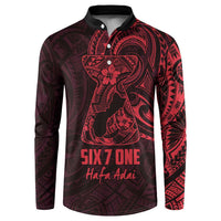 Oxblood Guam Latte Stone Tribal Tattoo Button Sweatshirt Hafa Adai Six 7 One