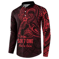 Oxblood Guam Latte Stone Tribal Tattoo Button Sweatshirt Hafa Adai Six 7 One