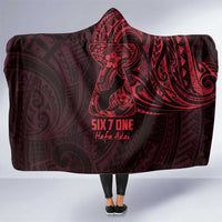 Oxblood Guam Latte Stone Tribal Tattoo Hooded Blanket Hafa Adai Six 7 One LT9 One Size Oxblood - Polynesian Pride