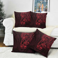 Oxblood Guam Latte Stone Tribal Tattoo Pillow Cover Hafa Adai Six 7 One - Polynesian Pride