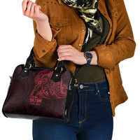Oxblood Guam Latte Stone Tribal Tattoo Shoulder Handbag Hafa Adai Six 7 One LT9 - Polynesian Pride