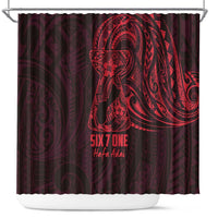 Oxblood Guam Latte Stone Tribal Tattoo Shower Curtain Hafa Adai Six 7 One