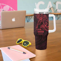 Oxblood Guam Latte Stone Tribal Tattoo Tumbler With Handle Hafa Adai Six 7 One