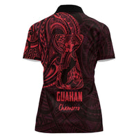 Oxblood Guam Latte Stone Tribal Tattoo Women Polo Shirt Hafa Adai Six 7 One
