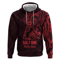 Oxblood Guam Latte Stone Tribal Tattoo Zip Hoodie Hafa Adai Six 7 One