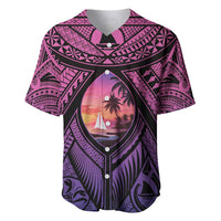 Guam Chamorro Artsy Baseball Jersey Guahan Sunset Beach