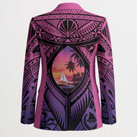 Guam Chamorro Artsy Blazer Guahan Sunset Beach - Polynesian Pride