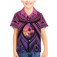 Guam Chamorro Artsy Family Matching Mermaid Dress and Hawaiian Shirt Guahan Sunset Beach