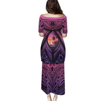 Guam Chamorro Artsy Family Matching Puletasi and Hawaiian Shirt Guahan Sunset Beach