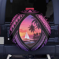 Guam Chamorro Artsy Spare Tire Cover Guahan Sunset Beach