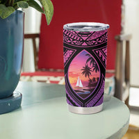Guam Chamorro Artsy Tumbler Cup Guahan Sunset Beach