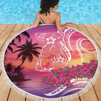 Guam Latte Stone with Map Beach Blanket Bougainvillea Beach Sunset