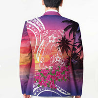 Guam Latte Stone with Map Blazer Bougainvillea Beach Sunset - Polynesian Pride