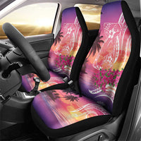 Guam Latte Stone with Map Car Seat Cover Bougainvillea Beach Sunset