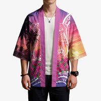 Guam Latte Stone with Map Kimono Bougainvillea Beach Sunset - Polynesian Pride