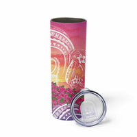 Guam Latte Stone with Map Skinny Tumbler Bougainvillea Beach Sunset