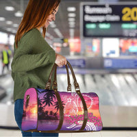 Guam Latte Stone with Map Travel Bag Bougainvillea Beach Sunset - Polynesian Pride