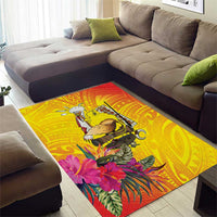 Papua New Guinea Cultural Tropical Flowers Area Rug