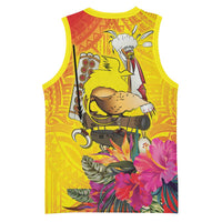 Papua New Guinea Cultural Tropical Flowers Basketball Jersey - Polynesian Pride