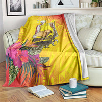 Papua New Guinea Cultural Tropical Flowers Blanket