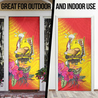 Papua New Guinea Cultural Tropical Flowers Door Cover - Polynesian Pride