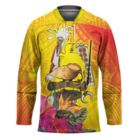 Papua New Guinea Cultural Tropical Flowers Hockey Jersey - Polynesian Pride