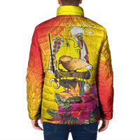 Papua New Guinea Cultural Tropical Flowers Padded Jacket - Polynesian Pride