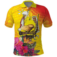 Papua New Guinea Cultural Tropical Flowers Polo Shirt