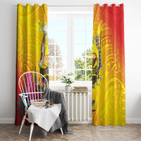 Papua New Guinea Cultural Tropical Flowers Window Curtain