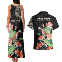 Personalized Japanese Koi Fish Couples Matching Tank Maxi Dress and Hawaiian Shirt with Polynesian Pattern LT9 - Polynesian Pride