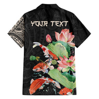 Personalized Japanese Koi Fish Family Matching Puletasi and Hawaiian Shirt with Polynesian Pattern