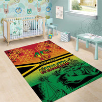 Hapi 45th Indipendens Dei Vanuatu Area Rug Yumi 1980 with Vanuatuan Beach Landscape