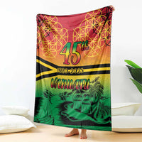 Hapi 45th Indipendens Dei Vanuatu Blanket Yumi 1980 with Vanuatuan Beach Landscape