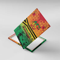 Hapi 45th Indipendens Dei Vanuatu Canvas Wall Art Yumi 1980 with Vanuatuan Beach Landscape LT9 With Frame Red - Polynesian Pride