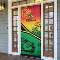 Hapi 45th Indipendens Dei Vanuatu Door Cover Yumi 1980 with Vanuatuan Beach Landscape - Polynesian Pride