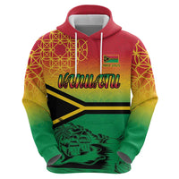 Hapi 45th Indipendens Dei Vanuatu Hoodie Yumi 1980 with Vanuatuan Beach Landscape